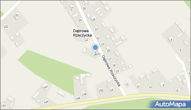 Dąbrowa Rzeczycka, Dąbrowa Rzeczycka, 19, mapa Dąbrowa Rzeczycka