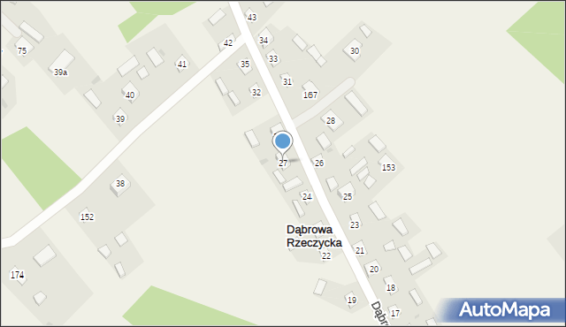 Dąbrowa Rzeczycka, Dąbrowa Rzeczycka, 27, mapa Dąbrowa Rzeczycka