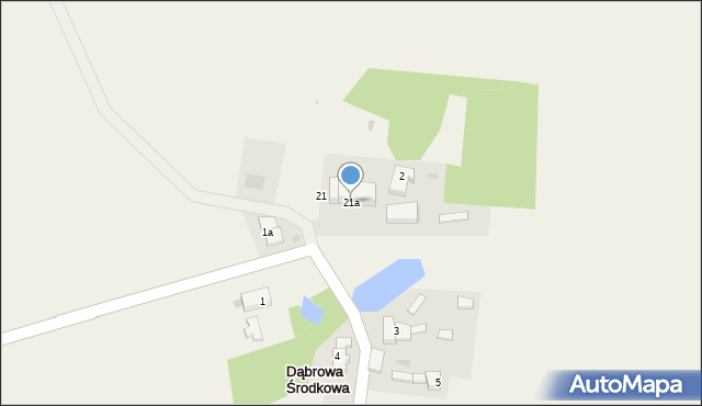 Dąbrowa Środkowa, Dąbrowa Środkowa, 21a, mapa Dąbrowa Środkowa