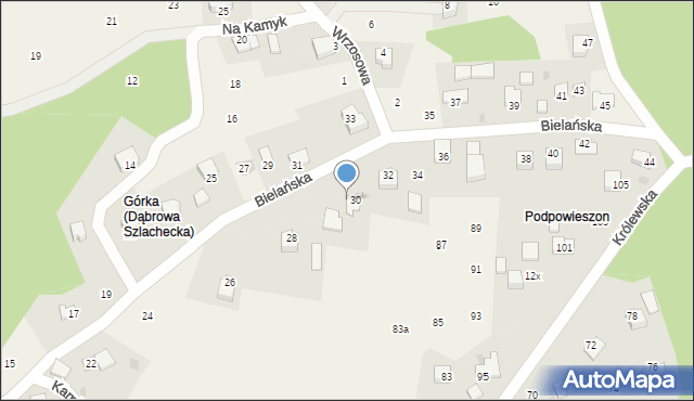 Dąbrowa Szlachecka, Dąbrowa Szlachecka, 112a, mapa Dąbrowa Szlachecka