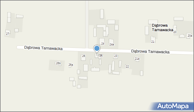 Dąbrowa Tarnawacka, Dąbrowa Tarnawacka, 25A, mapa Dąbrowa Tarnawacka