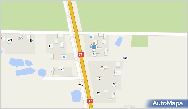 Dąbrowa Tomaszowska, Dąbrowa Tomaszowska, 84, mapa Dąbrowa Tomaszowska