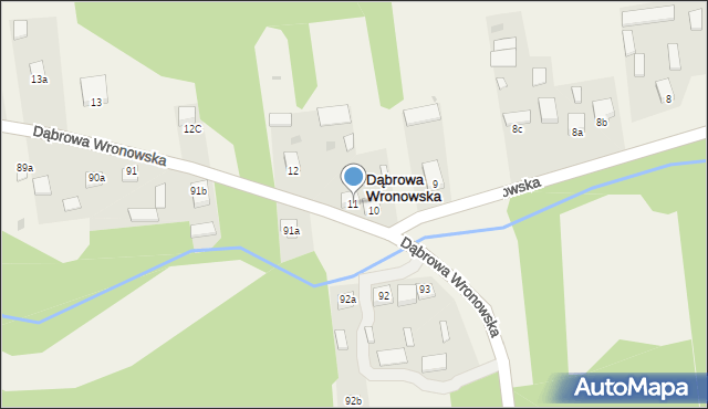 Dąbrowa Wronowska, Dąbrowa Wronowska, 11, mapa Dąbrowa Wronowska