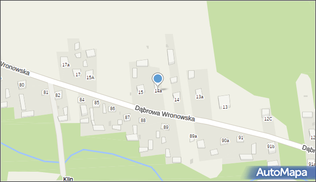 Dąbrowa Wronowska, Dąbrowa Wronowska, 14a, mapa Dąbrowa Wronowska