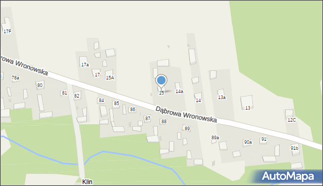 Dąbrowa Wronowska, Dąbrowa Wronowska, 15, mapa Dąbrowa Wronowska