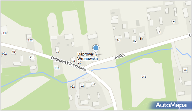 Dąbrowa Wronowska, Dąbrowa Wronowska, 9, mapa Dąbrowa Wronowska