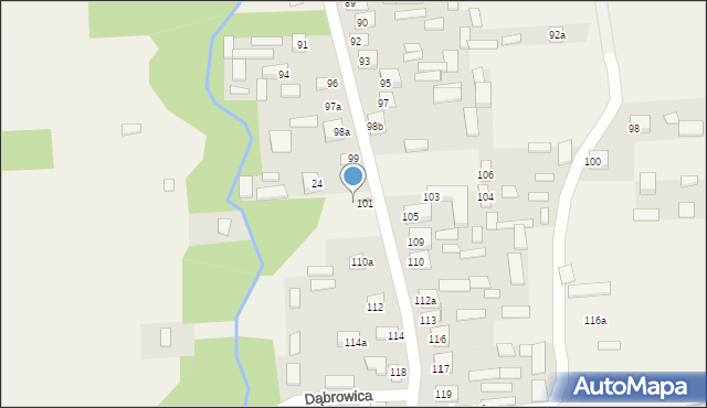 Dąbrowica, Dąbrowica, 102, mapa Dąbrowica