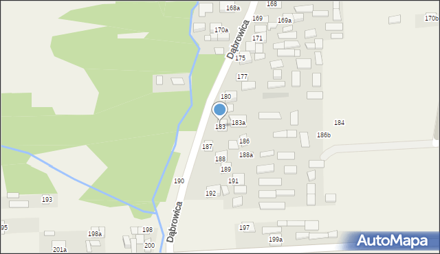 Dąbrowica, Dąbrowica, 183, mapa Dąbrowica