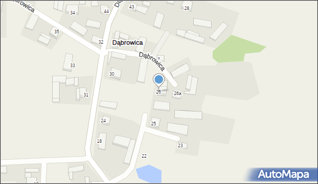Dąbrowica, Dąbrowica, 26, mapa Dąbrowica