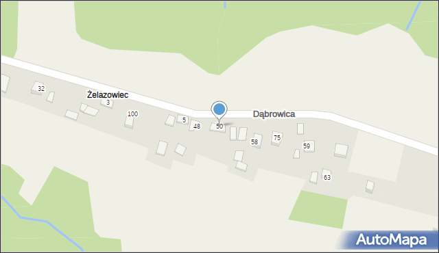 Dąbrowica, Dąbrowica, 50, mapa Dąbrowica