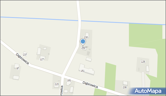 Dąbrowica, Dąbrowica, 231, mapa Dąbrowica