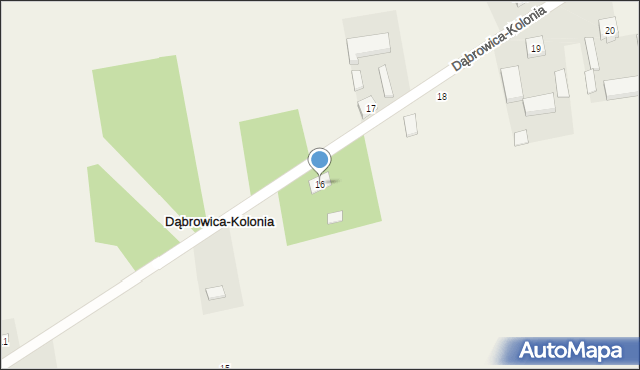 Dąbrowica-Kolonia, Dąbrowica-Kolonia, 16, mapa Dąbrowica-Kolonia