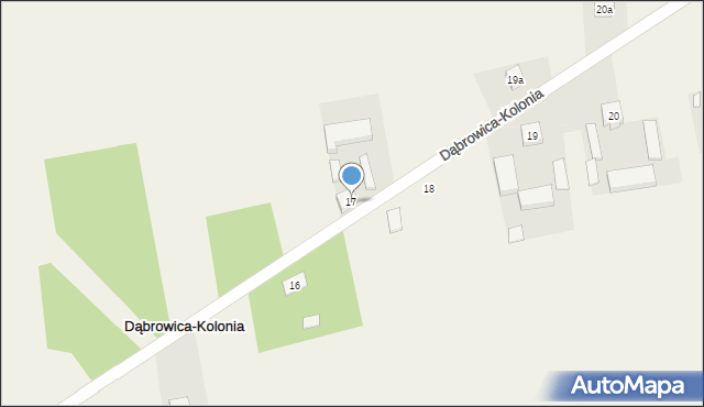 Dąbrowica-Kolonia, Dąbrowica-Kolonia, 17, mapa Dąbrowica-Kolonia