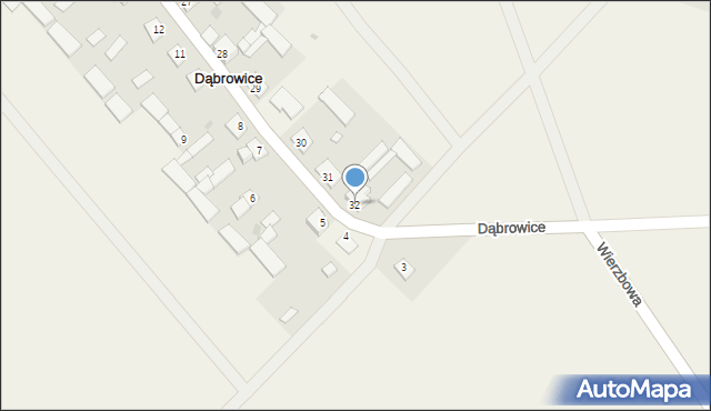 Dąbrowice, Dąbrowice, 32, mapa Dąbrowice