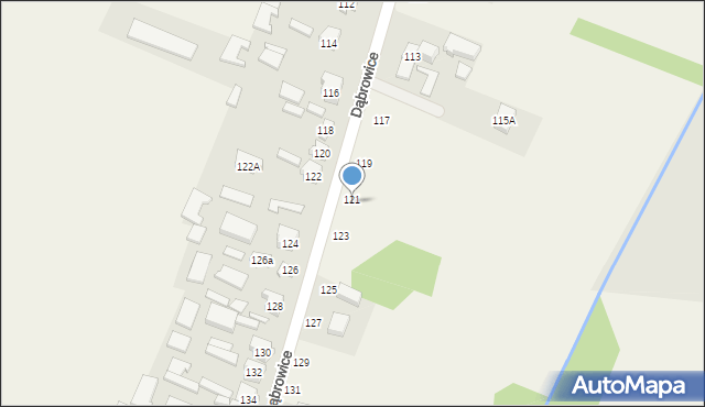 Dąbrowice, Dąbrowice, 121, mapa Dąbrowice