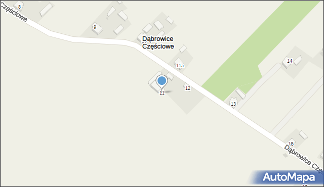 Dąbrowice Częściowe, Dąbrowice Częściowe, 11, mapa Dąbrowice Częściowe