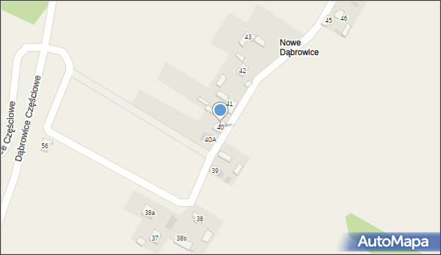Dąbrowice Częściowe, Dąbrowice Częściowe, 40, mapa Dąbrowice Częściowe