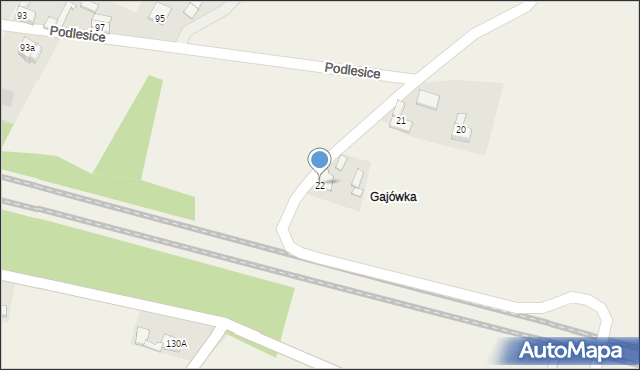 Dąbrowiec, Dąbrowiec, 22, mapa Dąbrowiec