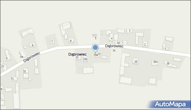 Dąbrowiec, Dąbrowiec, 33a, mapa Dąbrowiec