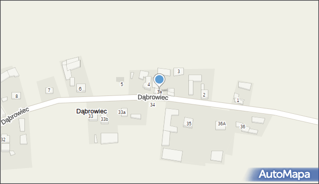 Dąbrowiec, Dąbrowiec, 3a, mapa Dąbrowiec