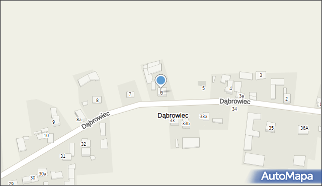 Dąbrowiec, Dąbrowiec, 6, mapa Dąbrowiec