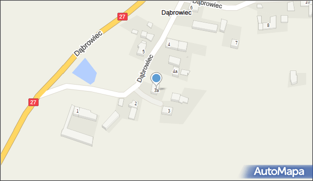 Dąbrowiec, Dąbrowiec, 3a, mapa Dąbrowiec