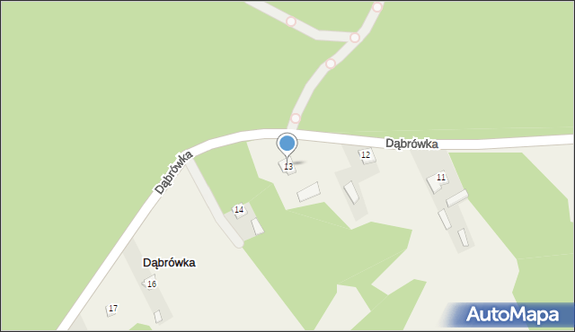 Dąbrówka, Dąbrówka, 13, mapa Dąbrówka