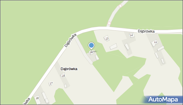 Dąbrówka, Dąbrówka, 14, mapa Dąbrówka