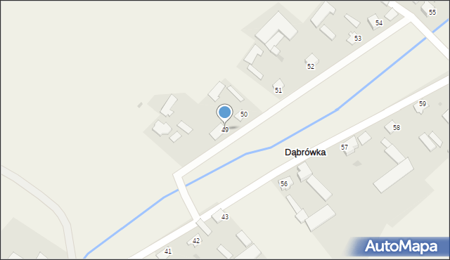 Dąbrówka, Dąbrówka, 49, mapa Dąbrówka