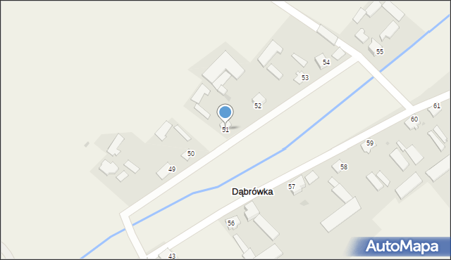 Dąbrówka, Dąbrówka, 51, mapa Dąbrówka