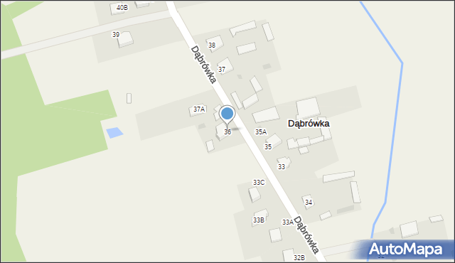 Dąbrówka, Dąbrówka, 36, mapa Dąbrówka