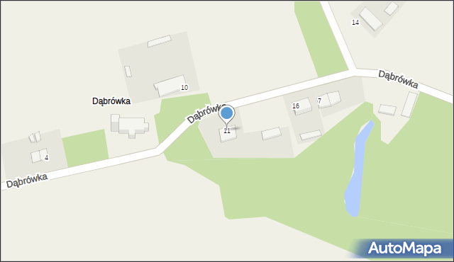 Dąbrówka, Dąbrówka, 11, mapa Dąbrówka