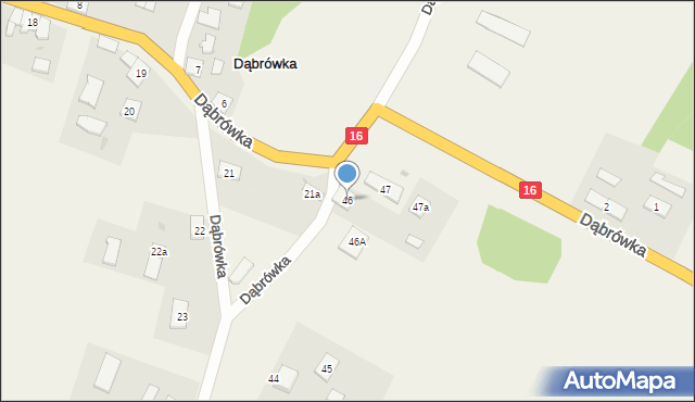 Dąbrówka, Dąbrówka, 46, mapa Dąbrówka