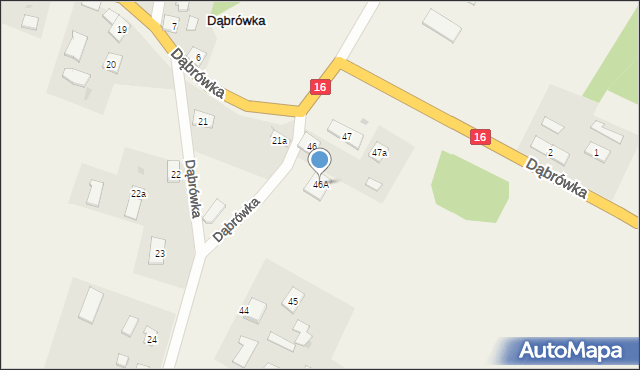 Dąbrówka, Dąbrówka, 46A, mapa Dąbrówka