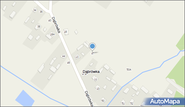 Dąbrówka, Dąbrówka, 47, mapa Dąbrówka