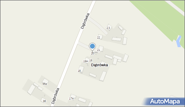 Dąbrówka, Dąbrówka, 20, mapa Dąbrówka