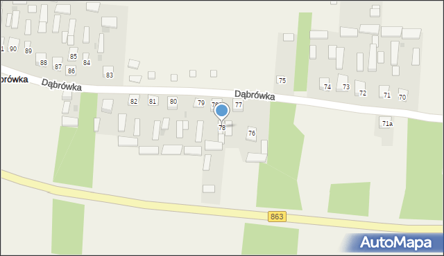 Dąbrówka, Dąbrówka, 78, mapa Dąbrówka