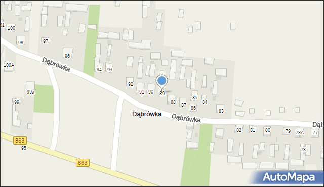 Dąbrówka, Dąbrówka, 89, mapa Dąbrówka