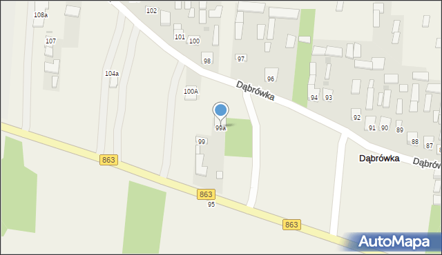 Dąbrówka, Dąbrówka, 99a, mapa Dąbrówka