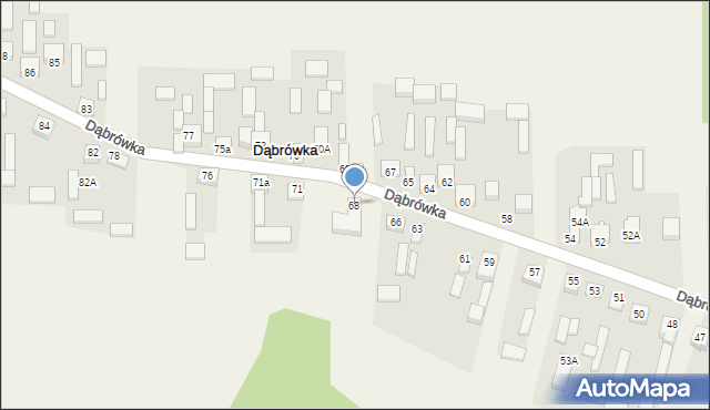 Dąbrówka, Dąbrówka, 68, mapa Dąbrówka