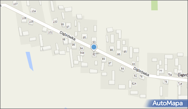 Dąbrówka, Dąbrówka, 92, mapa Dąbrówka