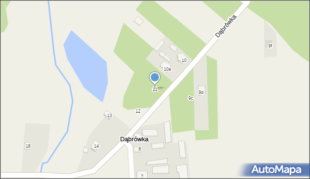 Dąbrówka, Dąbrówka, 11, mapa Dąbrówka