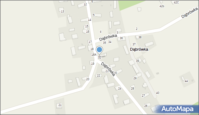 Dąbrówka, Dąbrówka, 32, mapa Dąbrówka