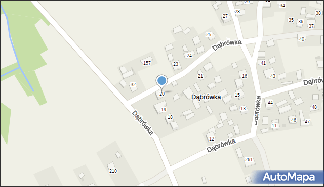 Dąbrówka, Dąbrówka, 20, mapa Dąbrówka