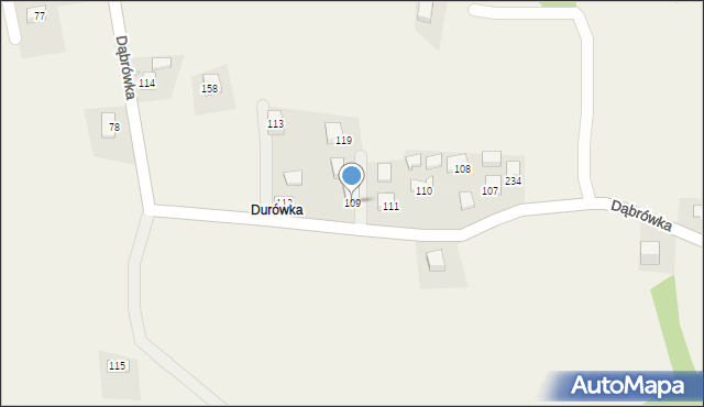 Dąbrówka, Dąbrówka, 109, mapa Dąbrówka