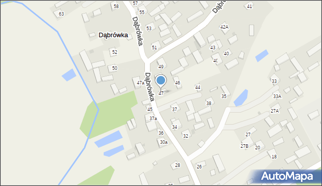 Dąbrówka, Dąbrówka, 47, mapa Dąbrówka