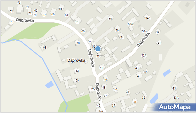 Dąbrówka, Dąbrówka, 53, mapa Dąbrówka