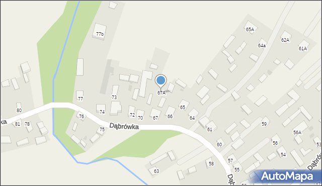 Dąbrówka, Dąbrówka, 67A, mapa Dąbrówka
