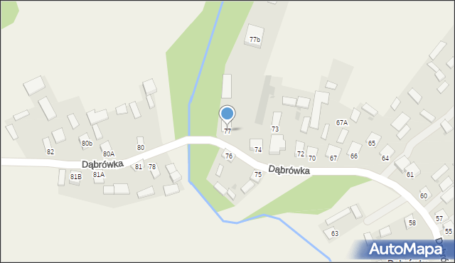 Dąbrówka, Dąbrówka, 77, mapa Dąbrówka