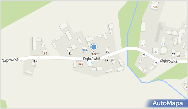 Dąbrówka, Dąbrówka, 80A, mapa Dąbrówka